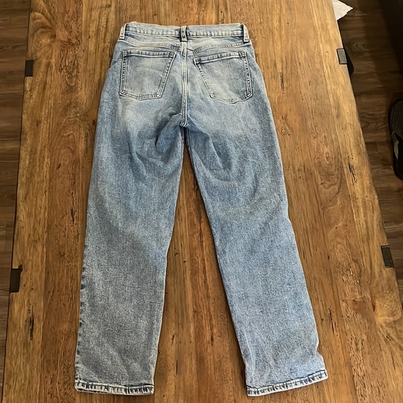 Extra High Rise Straight Leg Distressed Jean - Picture 4 of 7